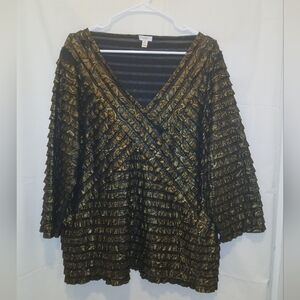 Elegant Black and Gold Women's Blouse
